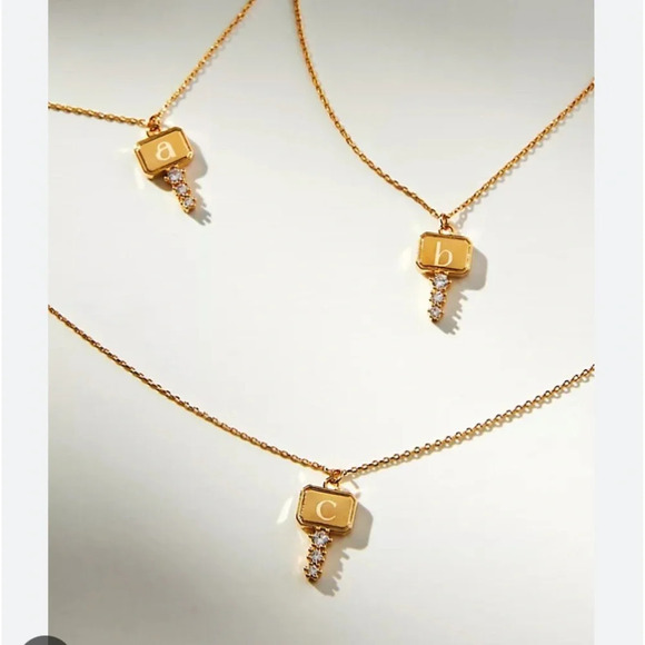 Anthropologie Jewelry - NWT Anthropologie Monogram Key Necklace Letter  L